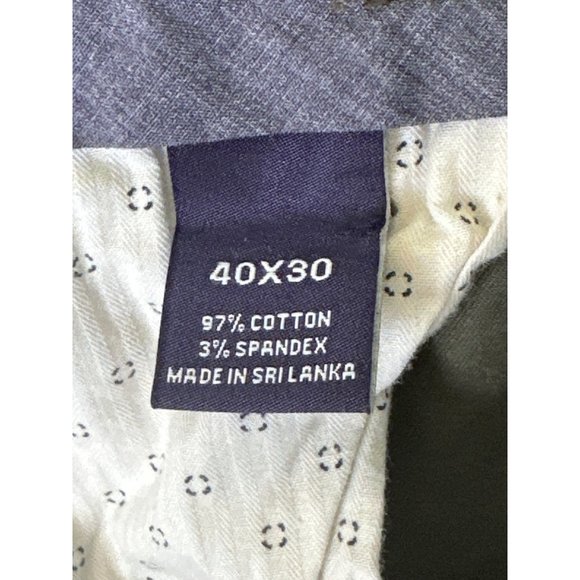 Cremieux Comfort Stretch size 40X30 army green flat front cotton blend pants - Picture 5 of 7